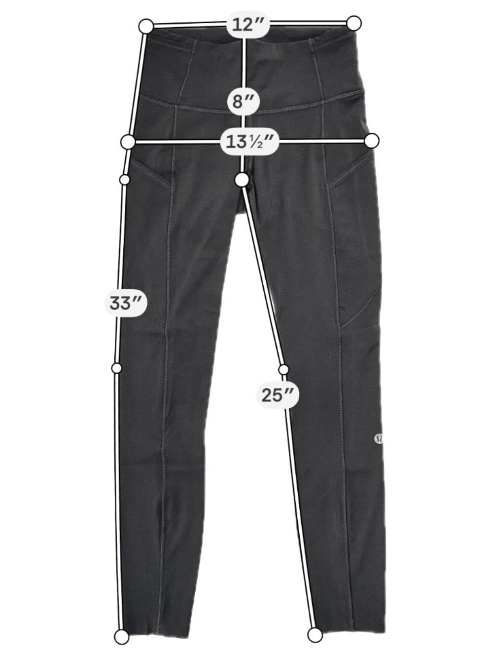 Lululemon Fast & Free 7/8 Tight II 25" Nulux Leggings 4 Black W5BXQS - Picture 4 of 15